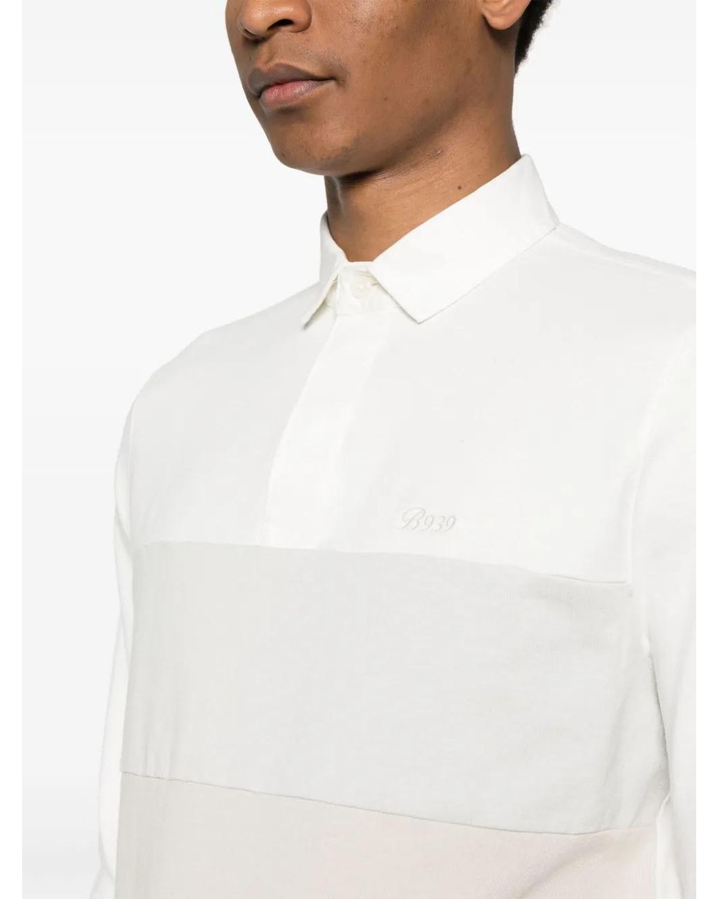 Boggi White Embroidered-Logo Cotton Polo Shirt for men