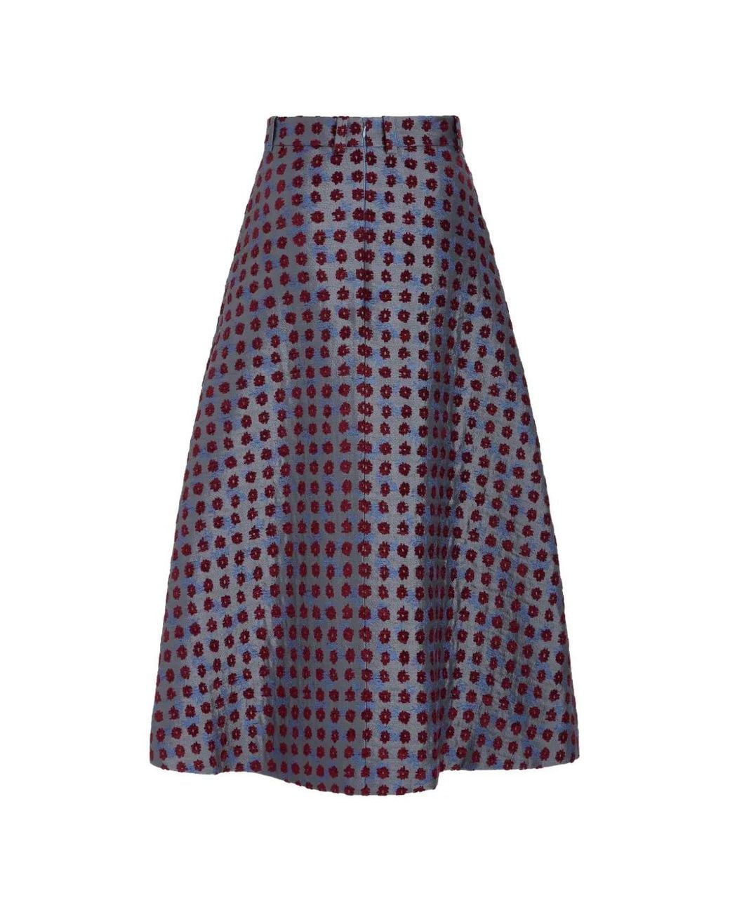 Markarian Purple Frances Floral-Jacquard Midi Skirt