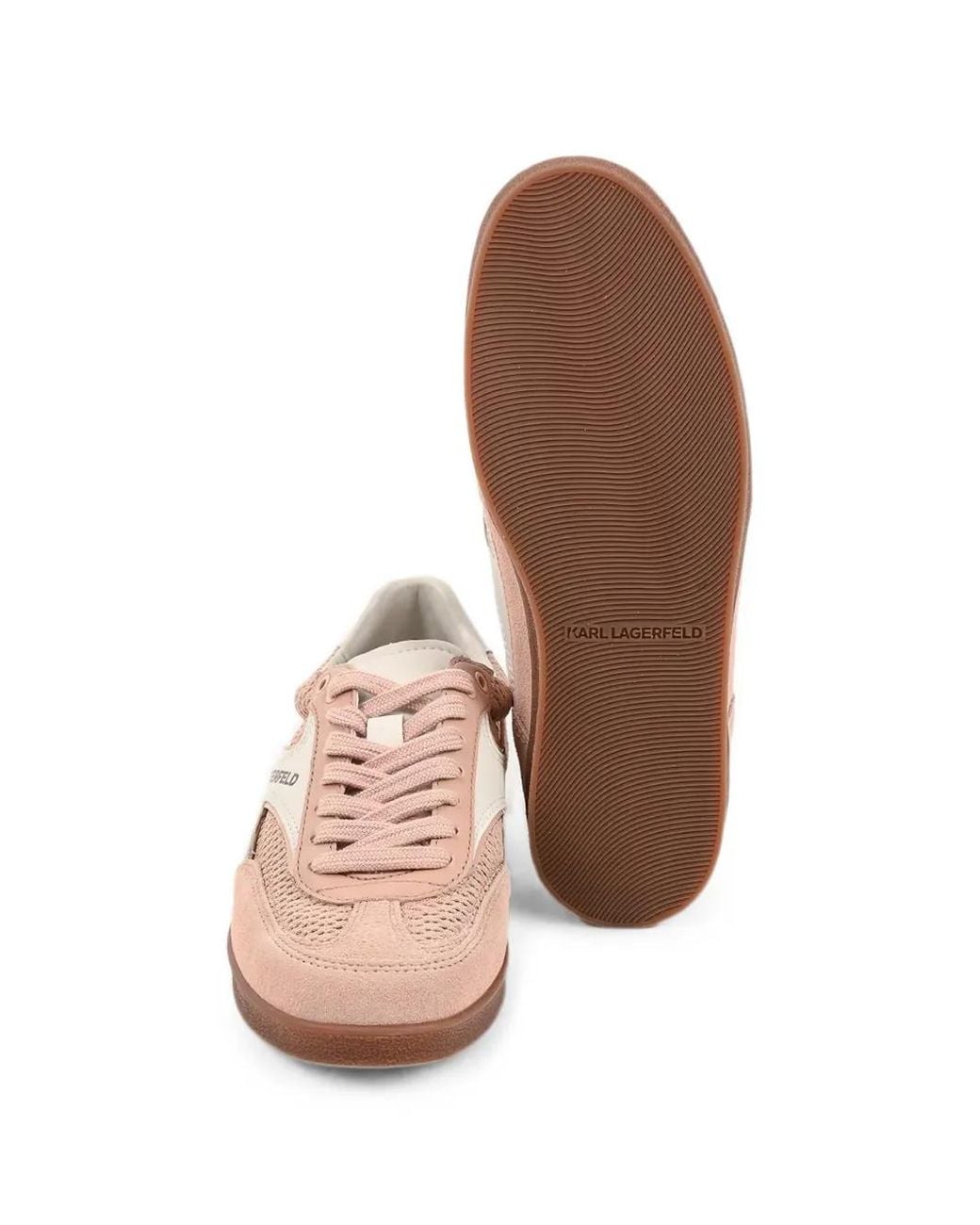 Karl Lagerfeld Pink Perforated Panelled Sneakers