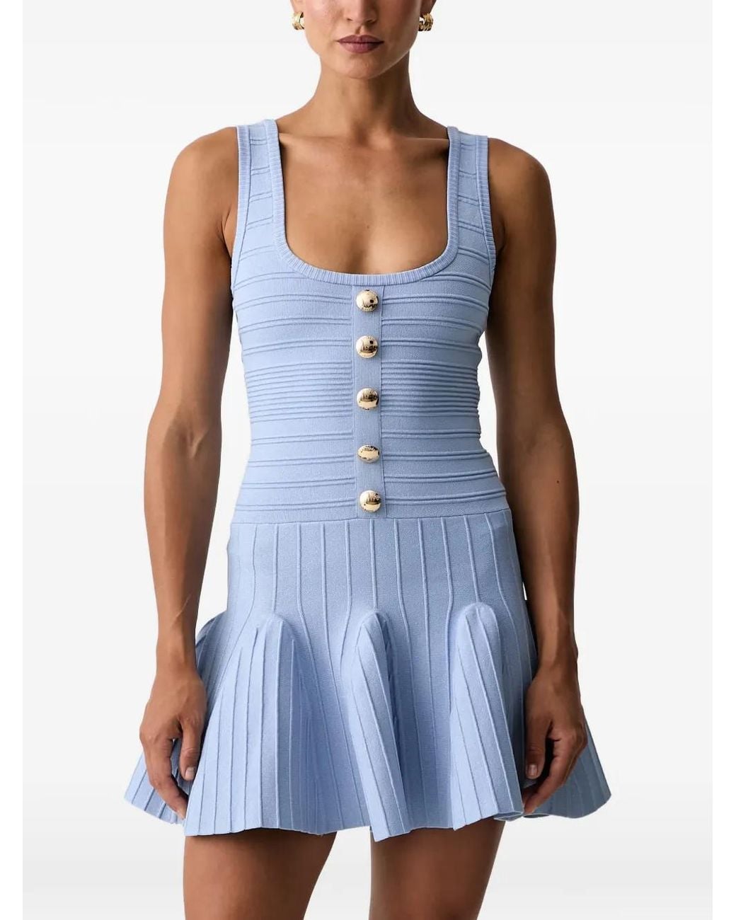 retroféte Brooke Mini-Jurk in het Blue