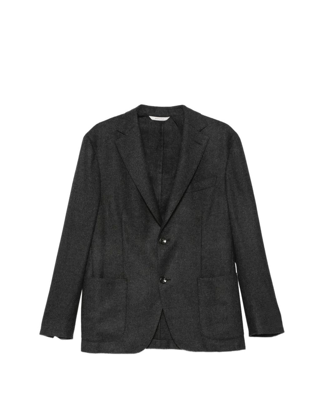 Agnona Black Veste Boutonnée À Revers Crantés for men
