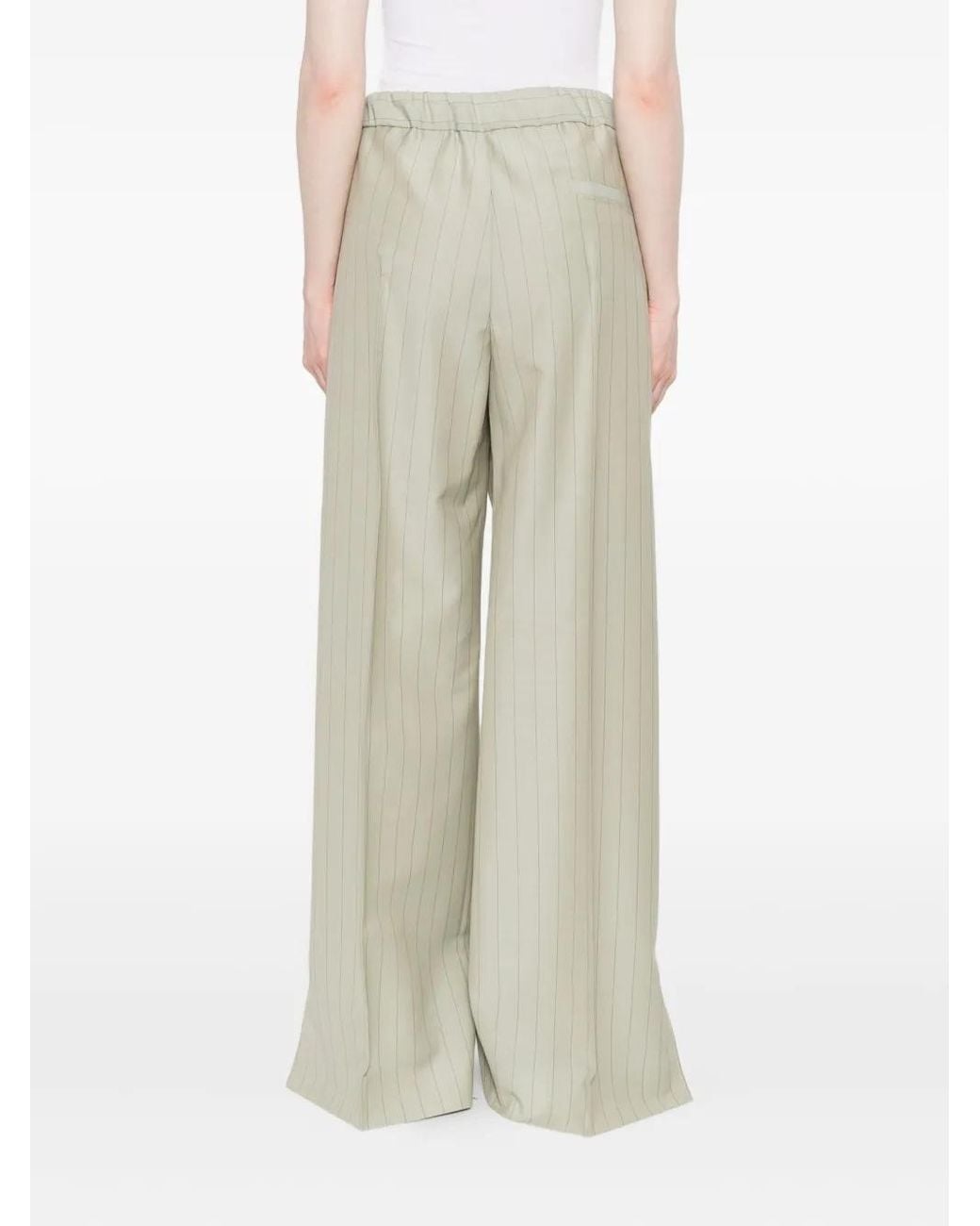 Jil Sander Gray Pinstripe Trousers