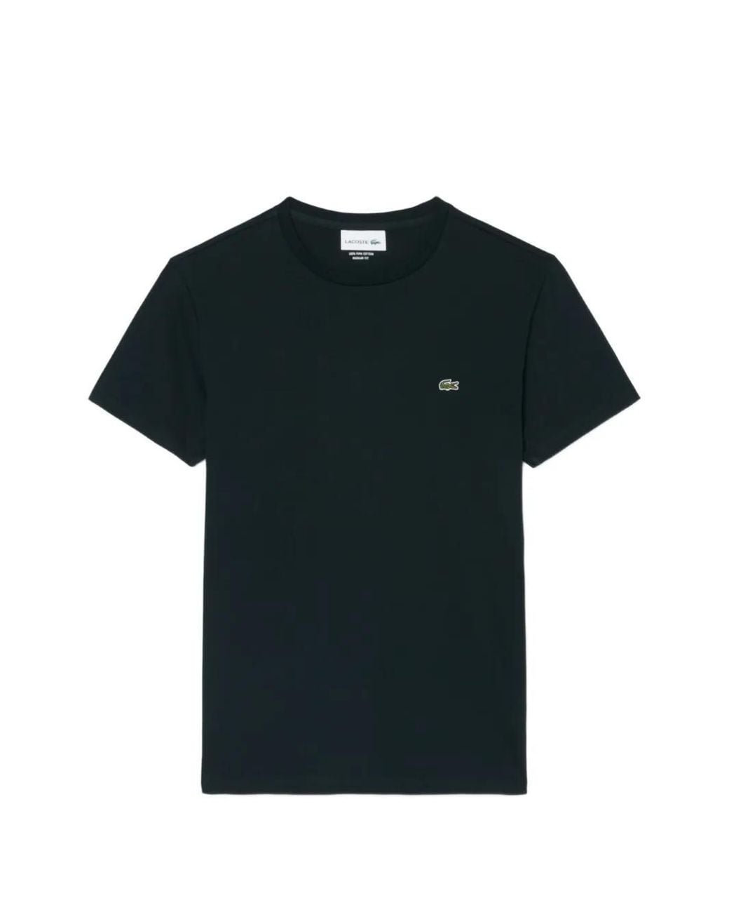 Lacoste Black Logo-Patch Cotton T-Shirt for men