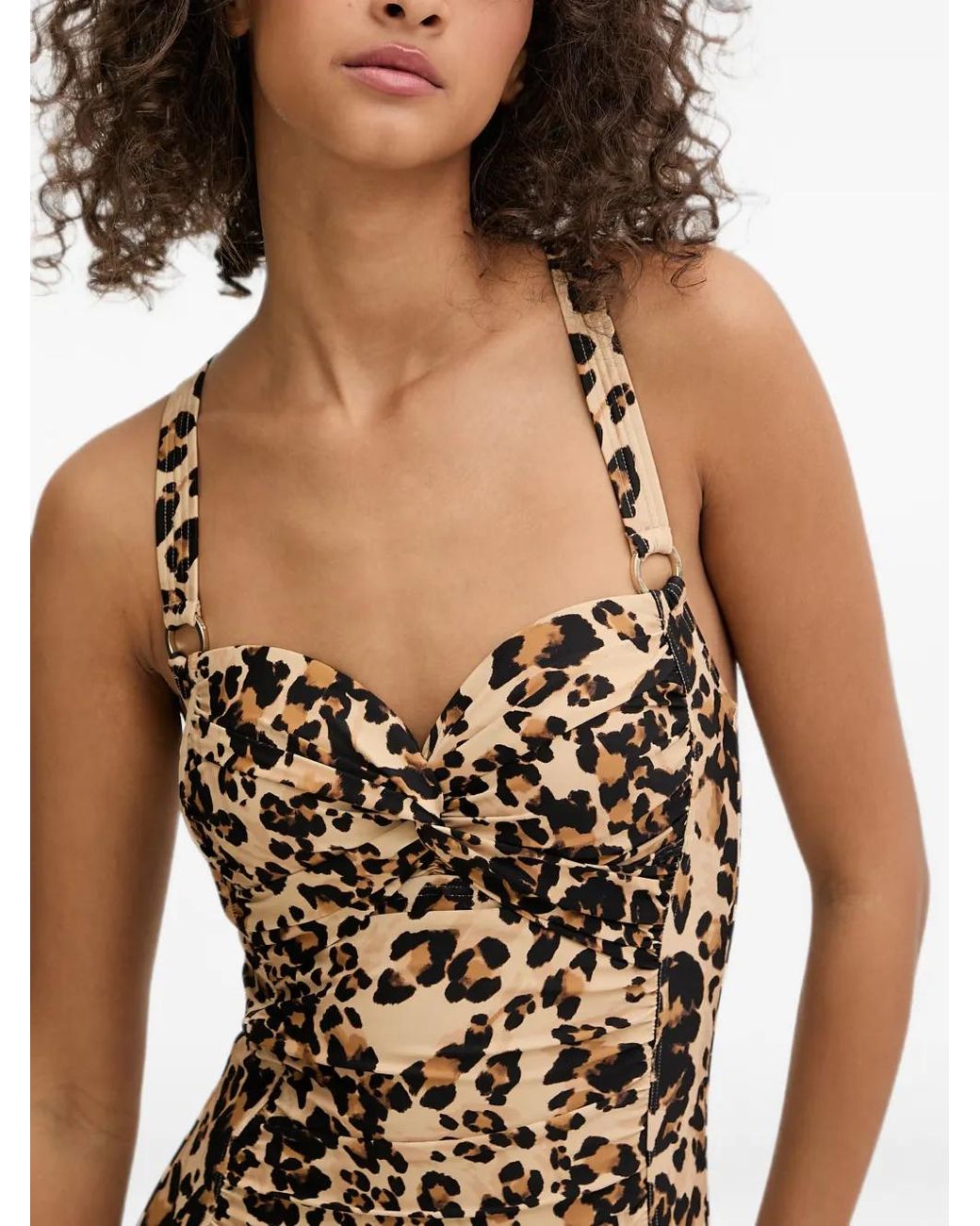DKNY Natural Leopard-Print Swimsuit