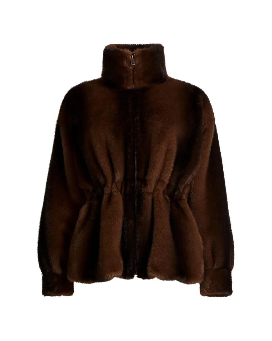 DUCIE Brown Kai Faux-Fur Jacket