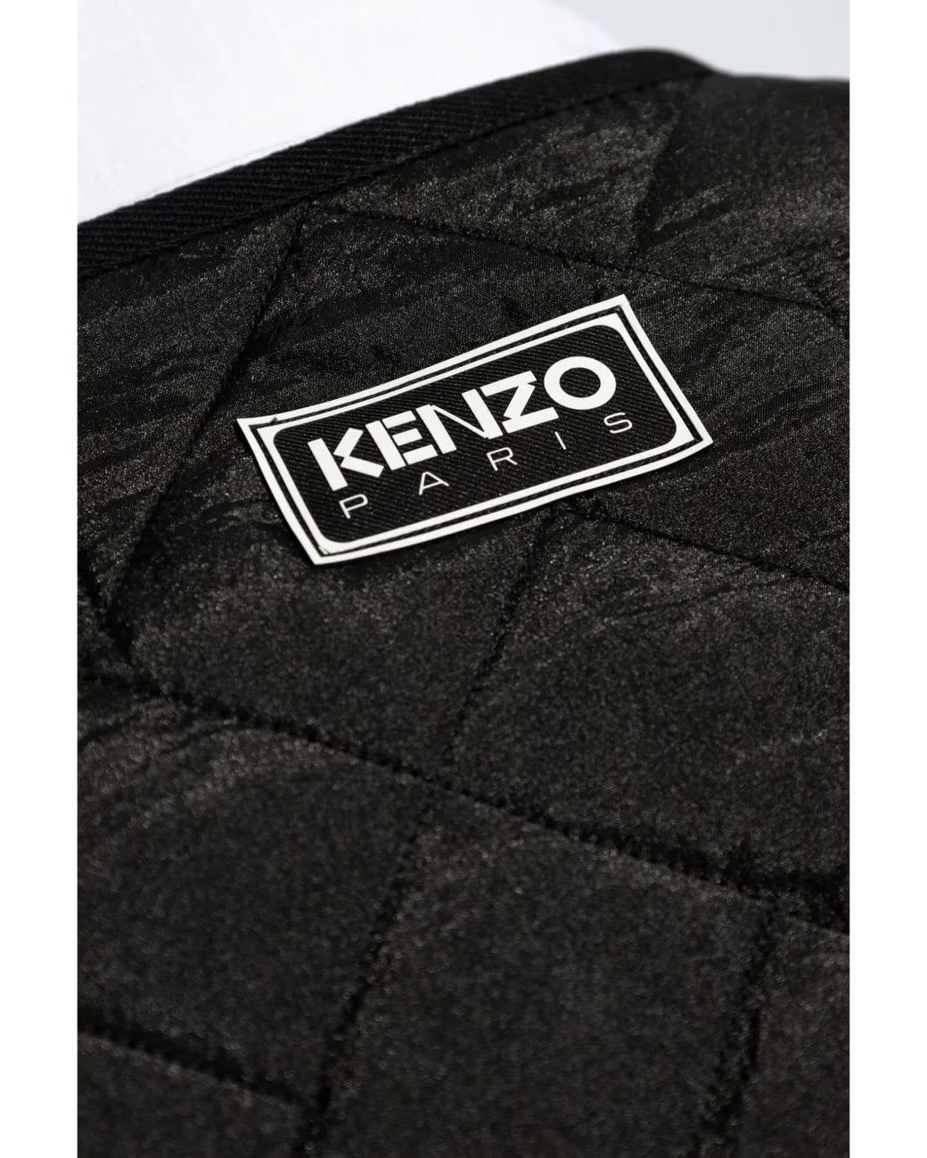 KENZO Black Padded Logo-Patch Jacket for men