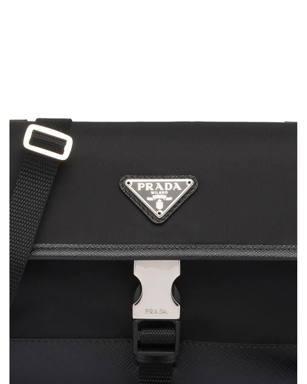 Prada Black Shoulder Strap Phone Case for men