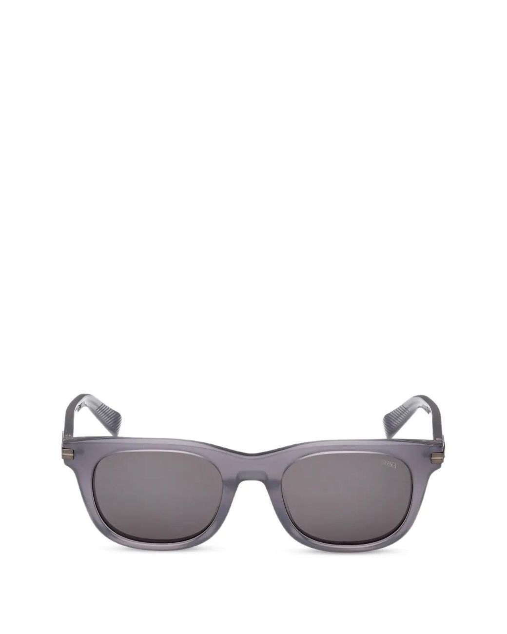 Zegna Gray Geometric-Frame Sunglasses for men