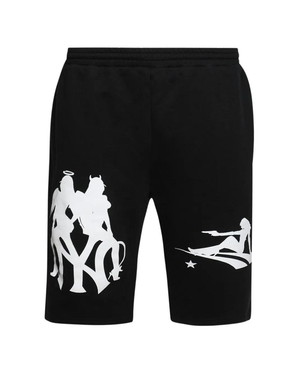 La Maskarade Black Yankees Graphic-Print Shorts for men