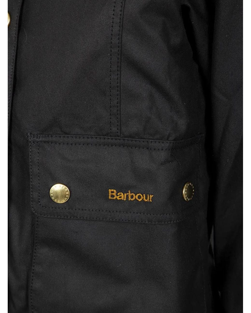 Barbour Black Cropped Beadnell Wax Outwear