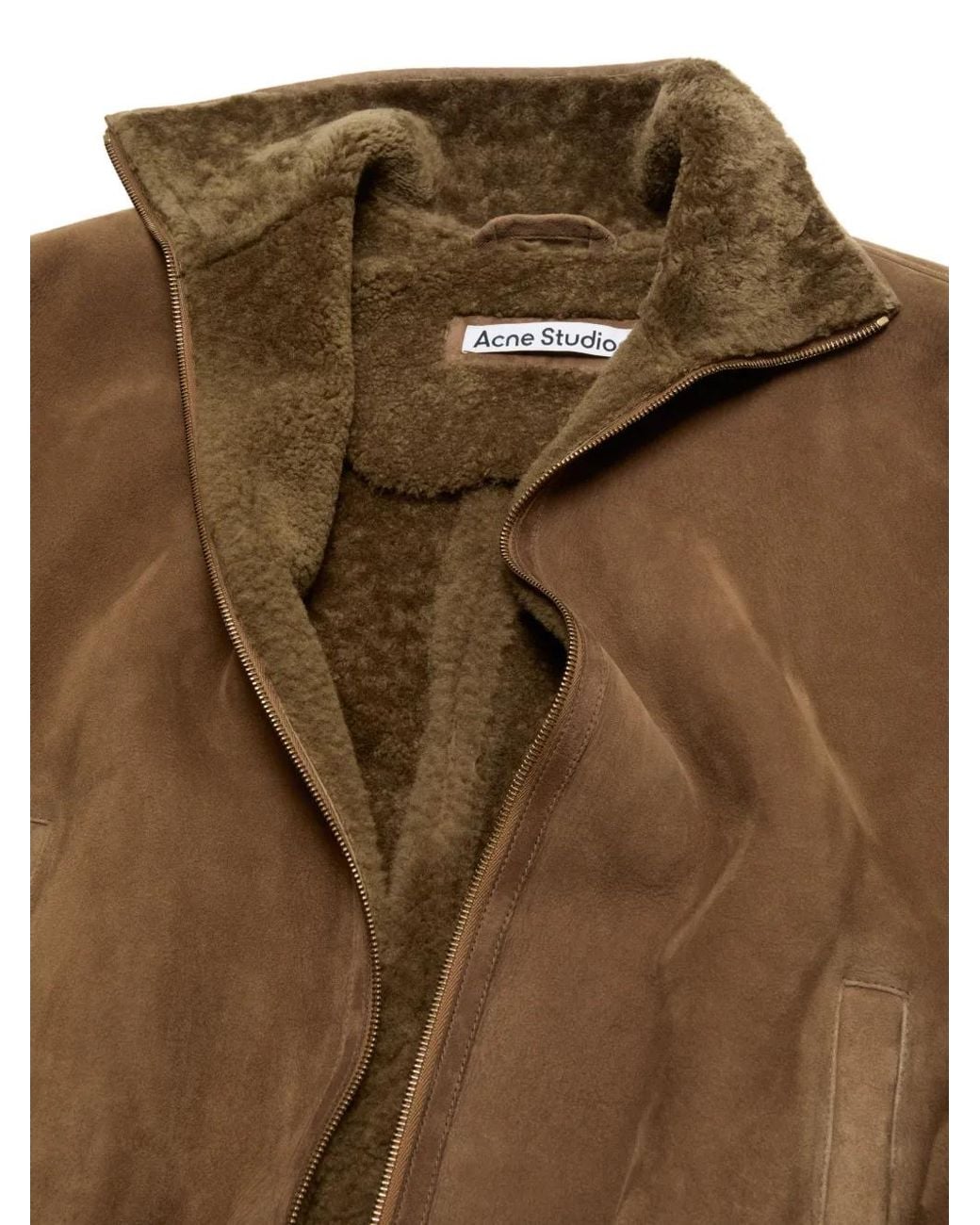 Acne Brown Shearling Bomber Jacket