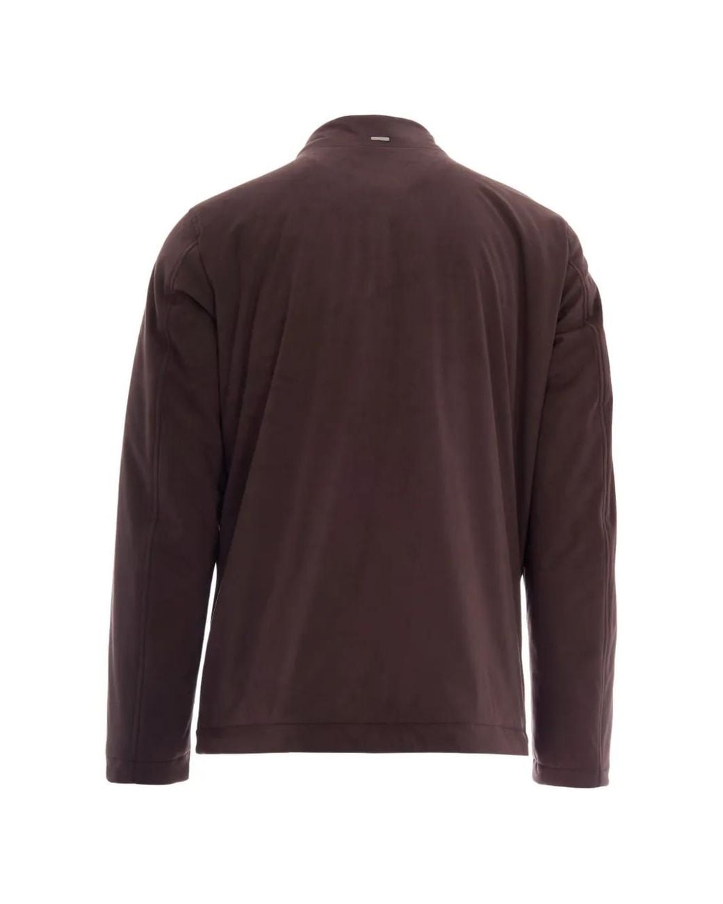 Herno Brown High-Neck Zip-Up Jacket for men