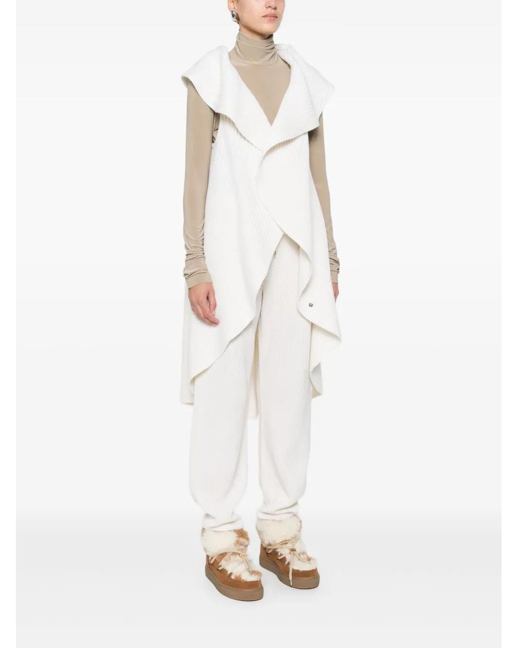 Marc Cain White Ruffled Cardigan