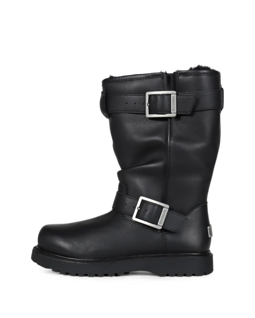 Willy Chavarria Black X Ugg Buckled Leather Ankle Boots for men