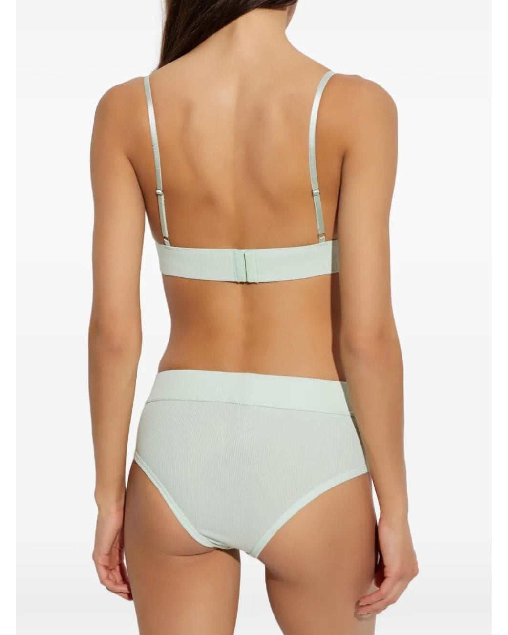 Palm Angels White Logo-Patch Ribbed-Knit Briefs