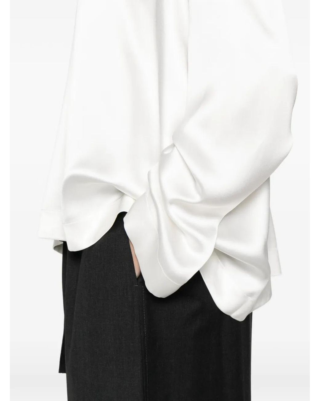 Totême White "Boxy Satin" Top