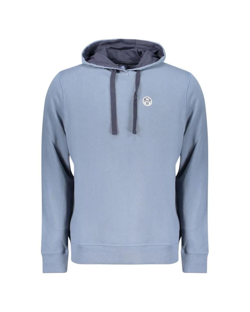 North Sails Blue Logo-Patch Hoodie for men
