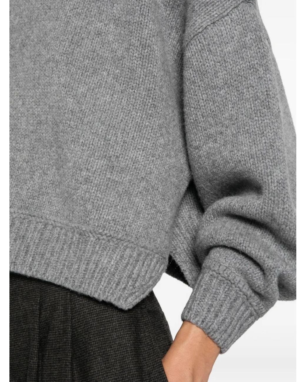 Sessun Gray Spero Ribbed-Knit Sweater