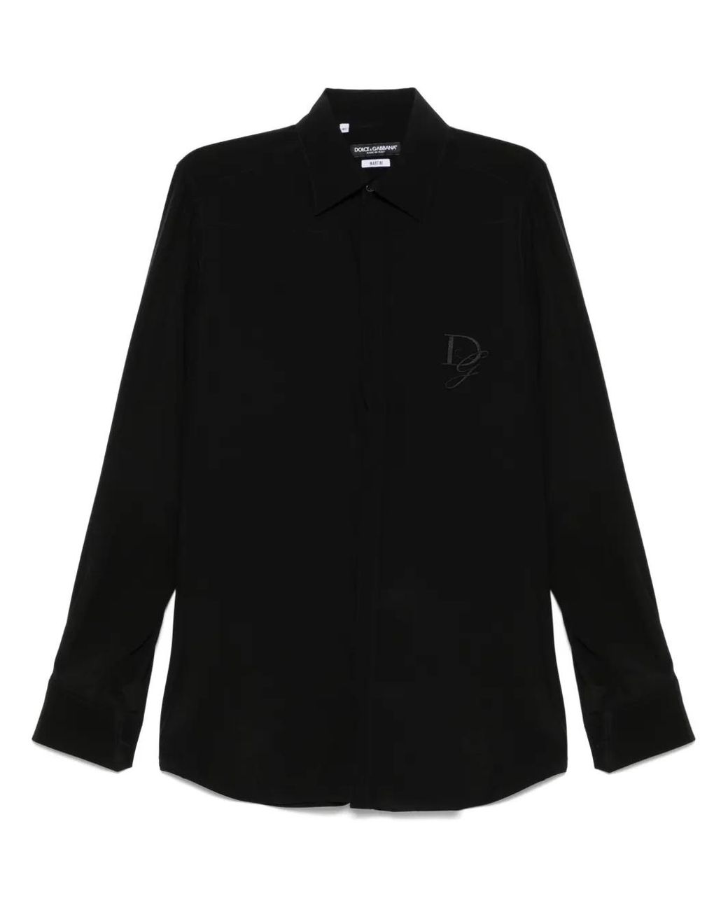 Dolce & Gabbana Black Striped Poplin Vanity Shirt for men