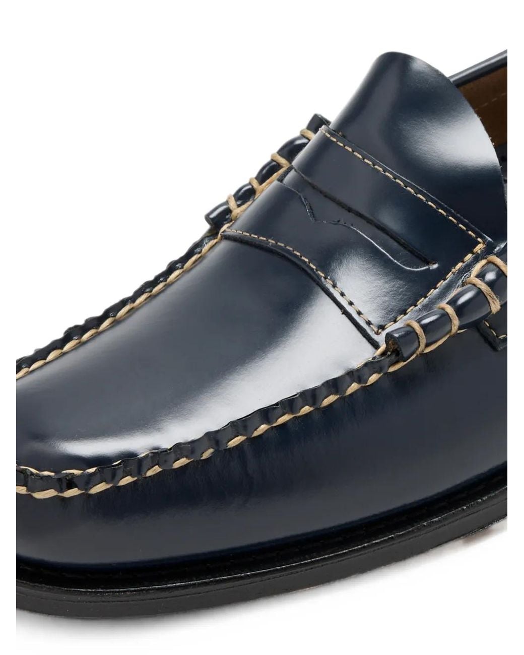 G.H.BASS Blue Weejun Heritage Larson Contrast-Stitch Loafers for men