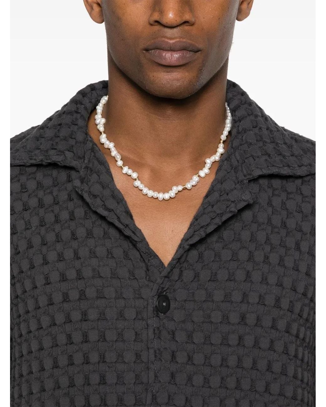 Oas Black Cuba Camp-Collar Shirt for men