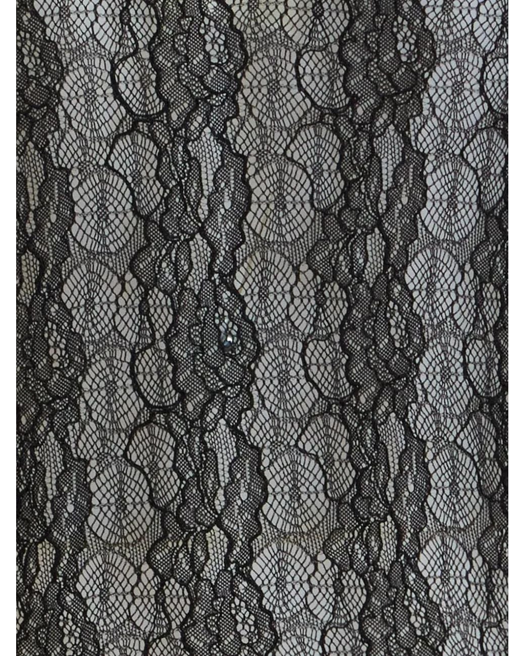 LaDoubleJ Black Lacey Turtleneck Top