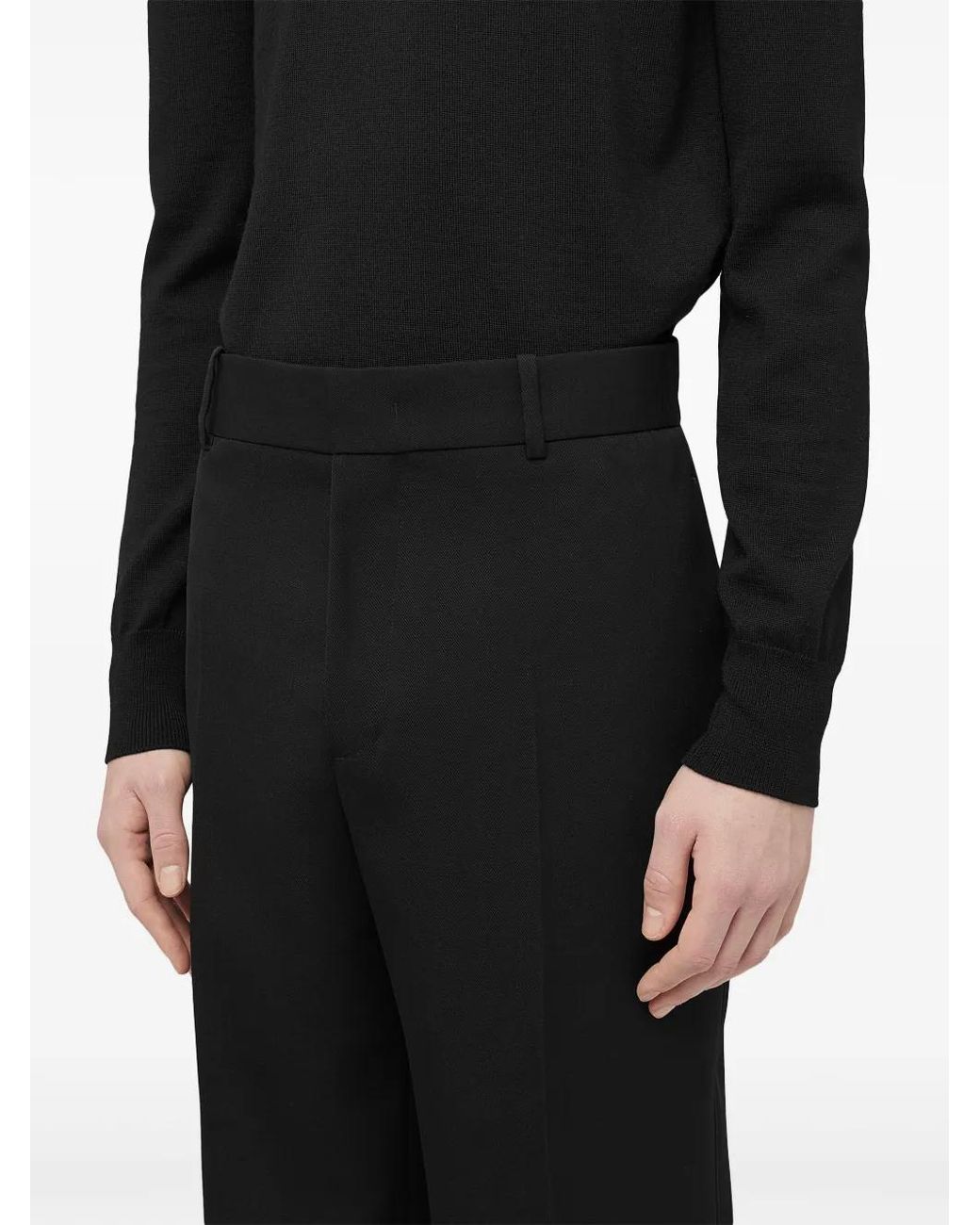 Jil Sander Black Straight-Leg Wool Trousers for men