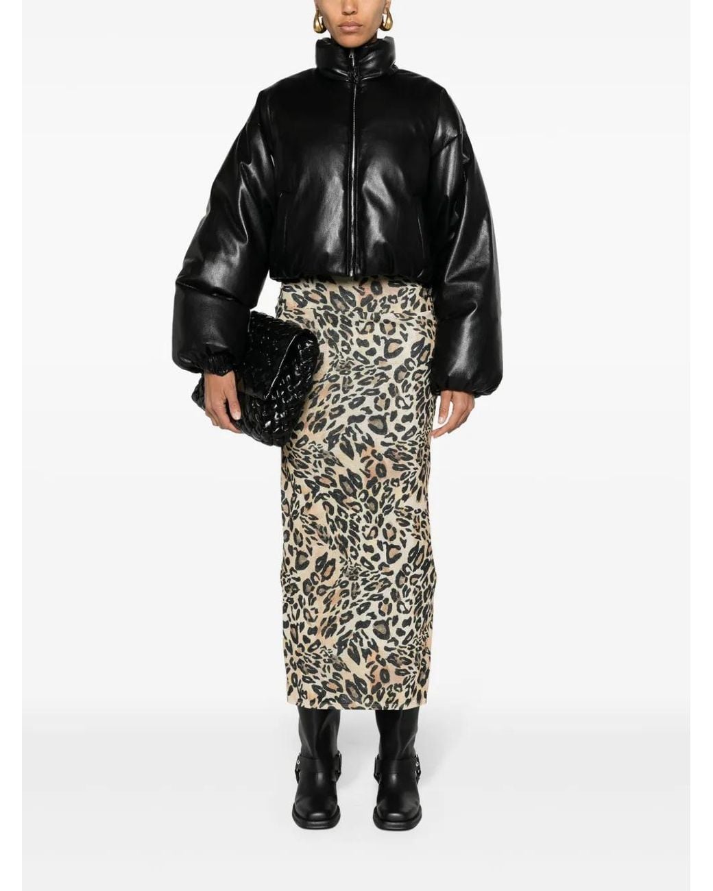 Nanushka Black Cropped Puffer Jacket