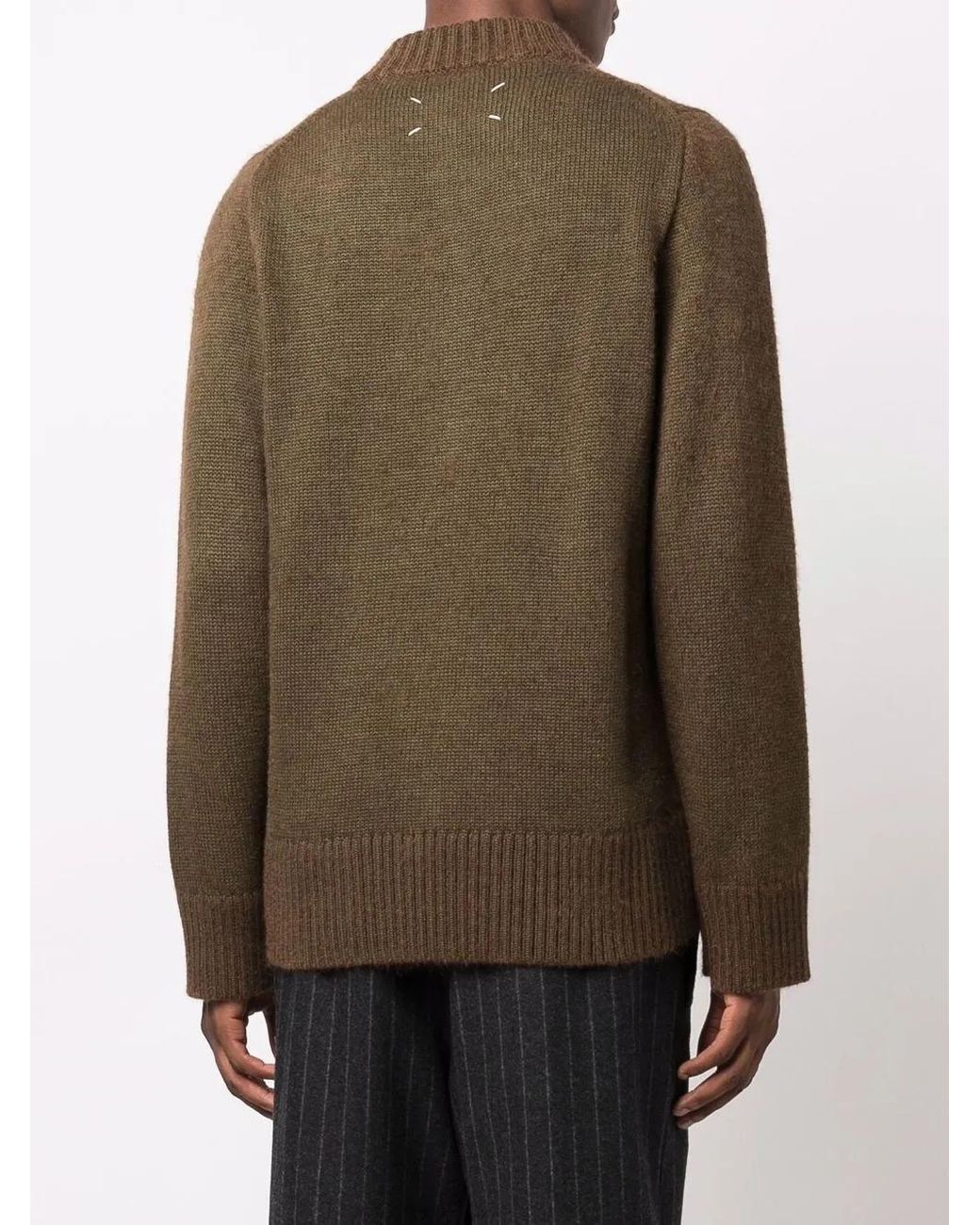 Maison Margiela Army Green Wool Blend Jumper for men
