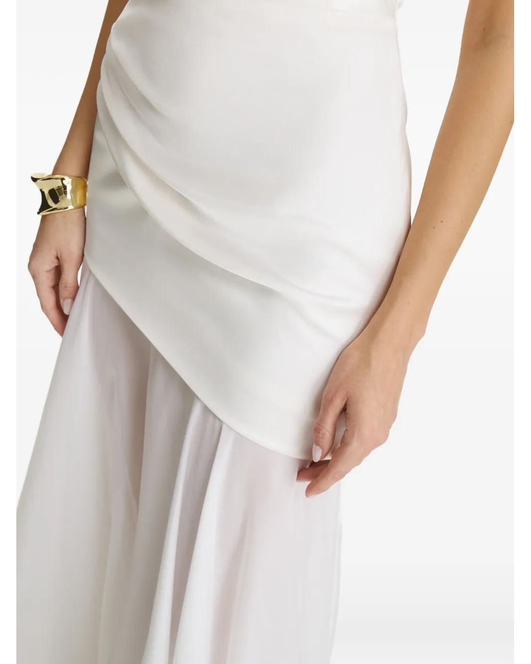Il Volo White Aeris One-Shoulder Draped Dress