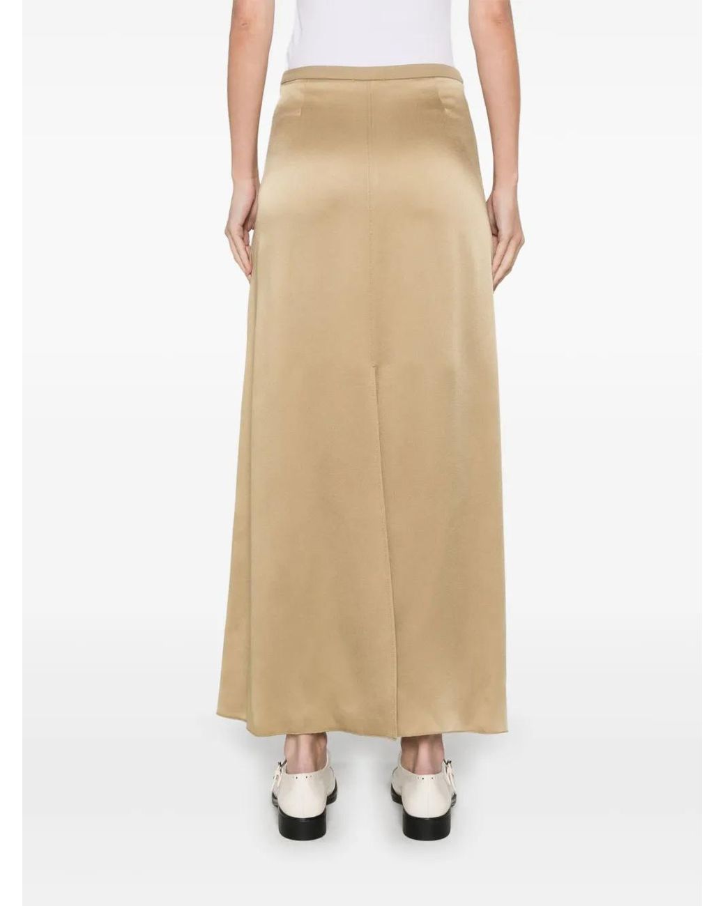 Forte_forte Natural Satin Midi Skirt