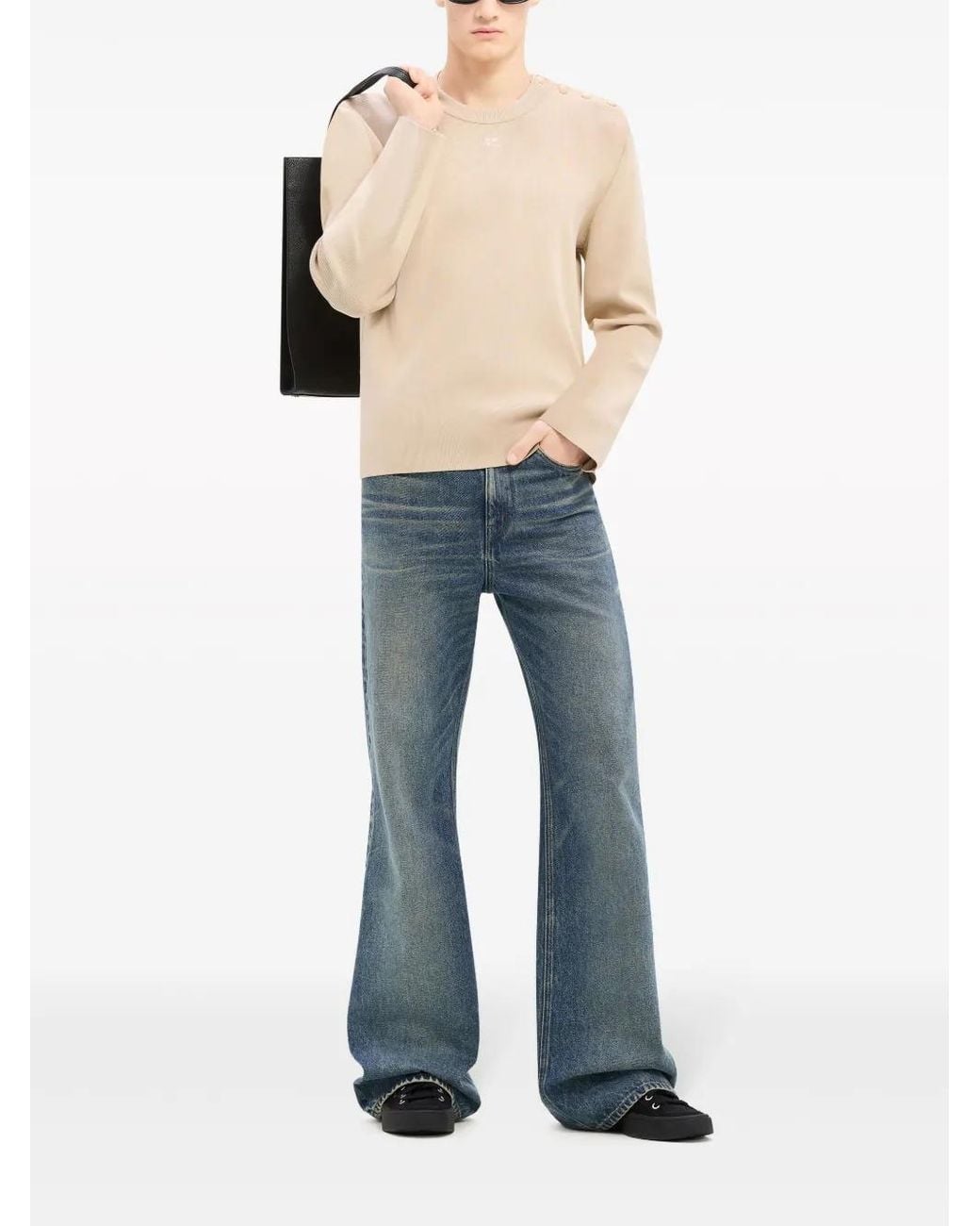 Courreges Natural Shoulder Snaps Sweater for men