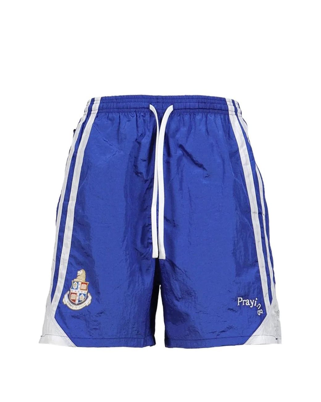 PRAYING Blue Short À Logo Imprimé