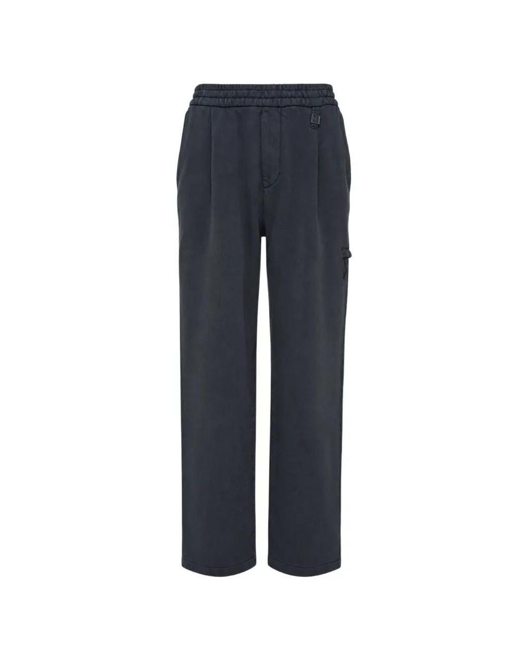 Wooyoungmi Blue Elastic-Waistband Pleated Track Pants for men