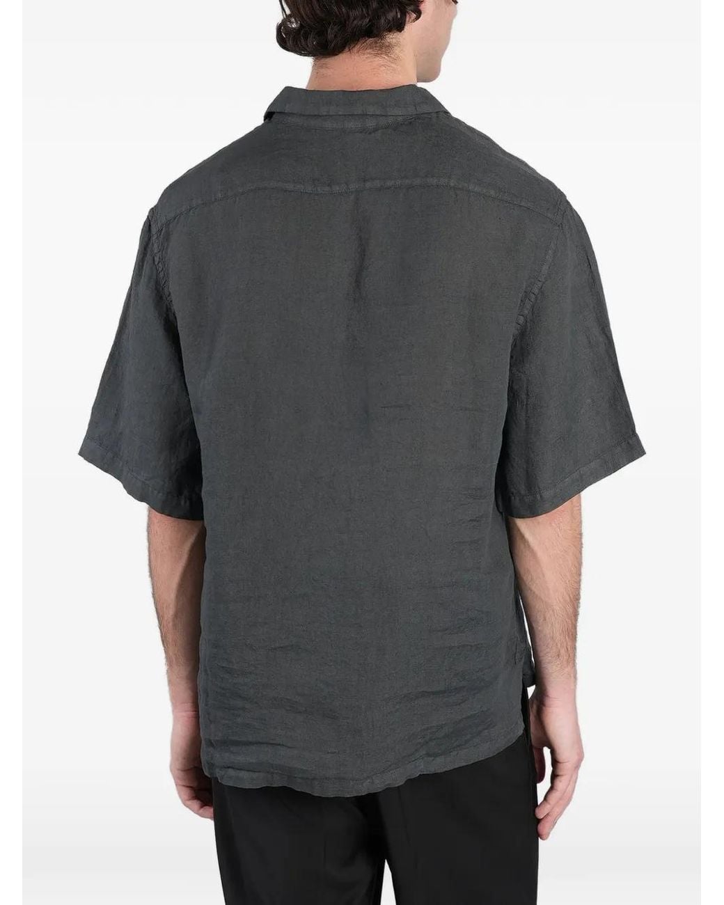 Barena Gray Mola Linen Polo Shirt for men