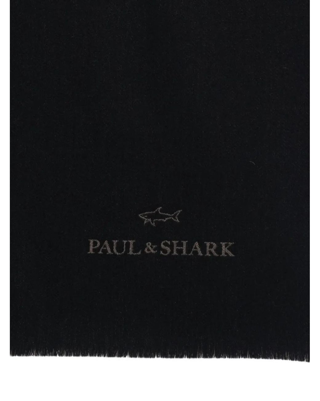 Paul & Shark Black Two-Tone Wool Scarf for men