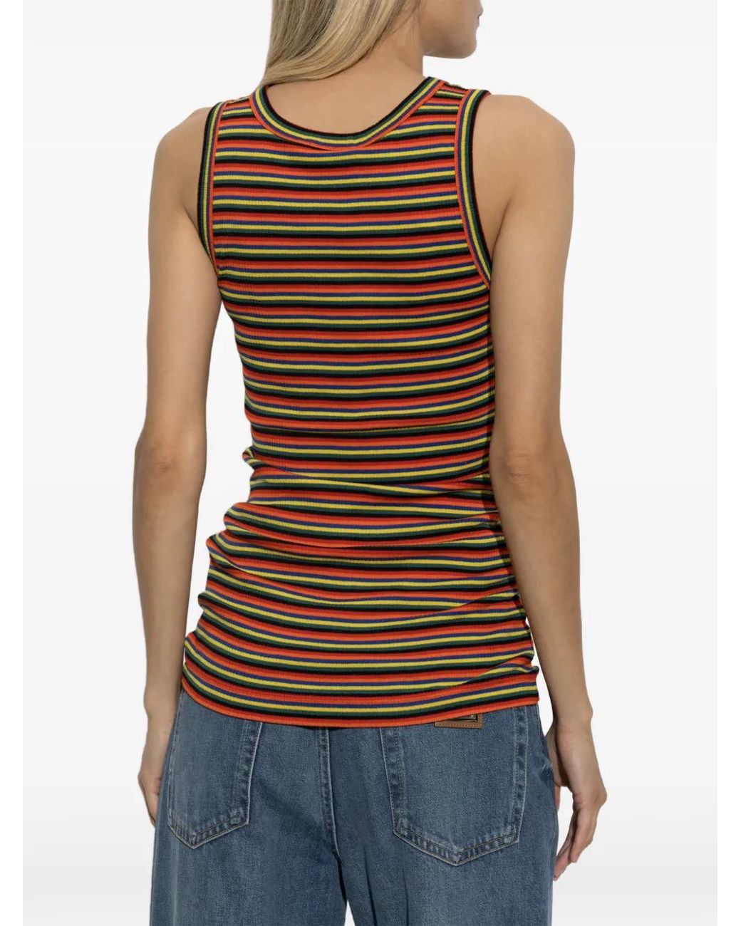 Dolce & Gabbana Brown Striped-Pattern Top