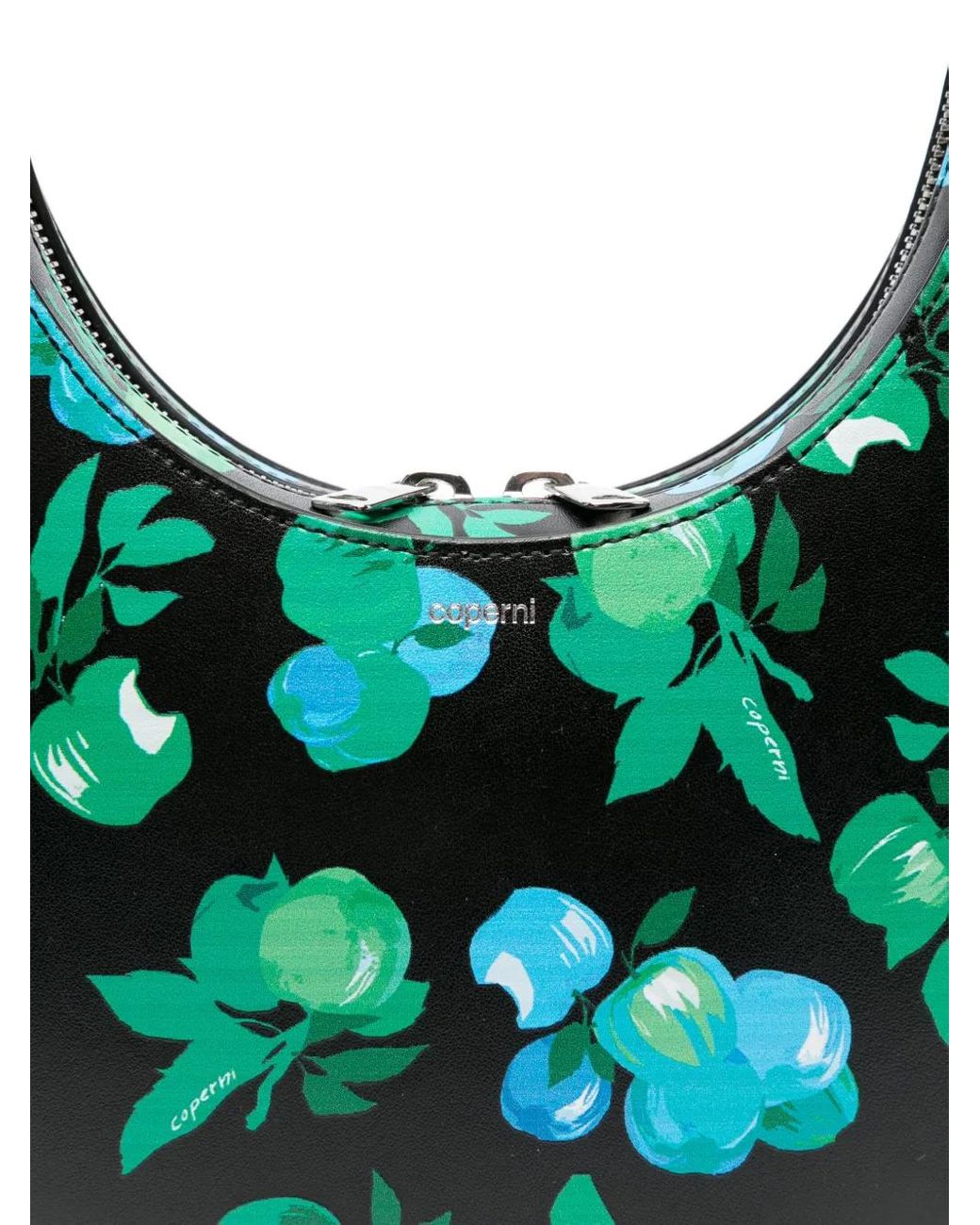 Coperni Green Swipe Floral-Print Shoulder Bag