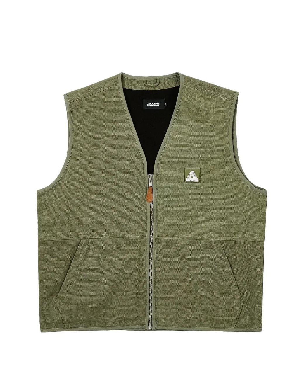 Palace Green Logo-Patch Zip-Up Gilet for men