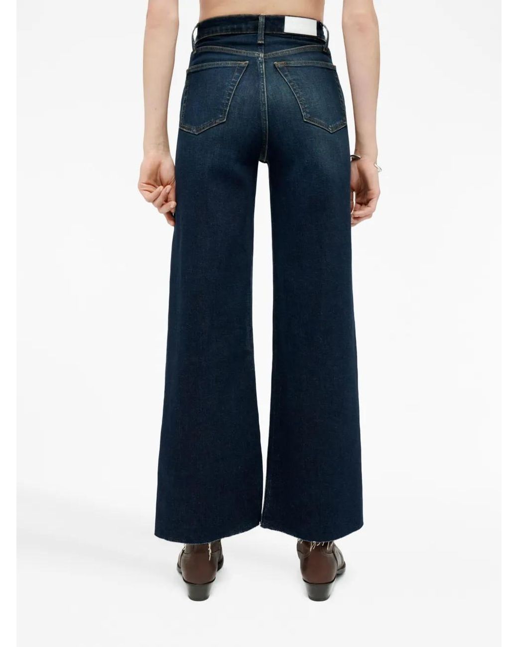 Re/done Blue High-Rise Wide-Leg Jeans