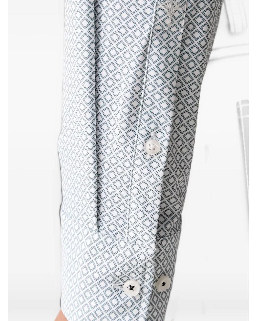 Joop! Blue Geometric-Print Long-Sleeve Shirt for men