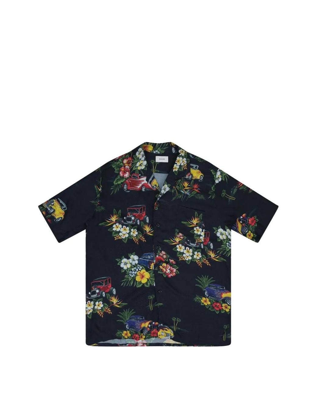 Rhude Blue Hot Rod Hawaiian Shirt for men