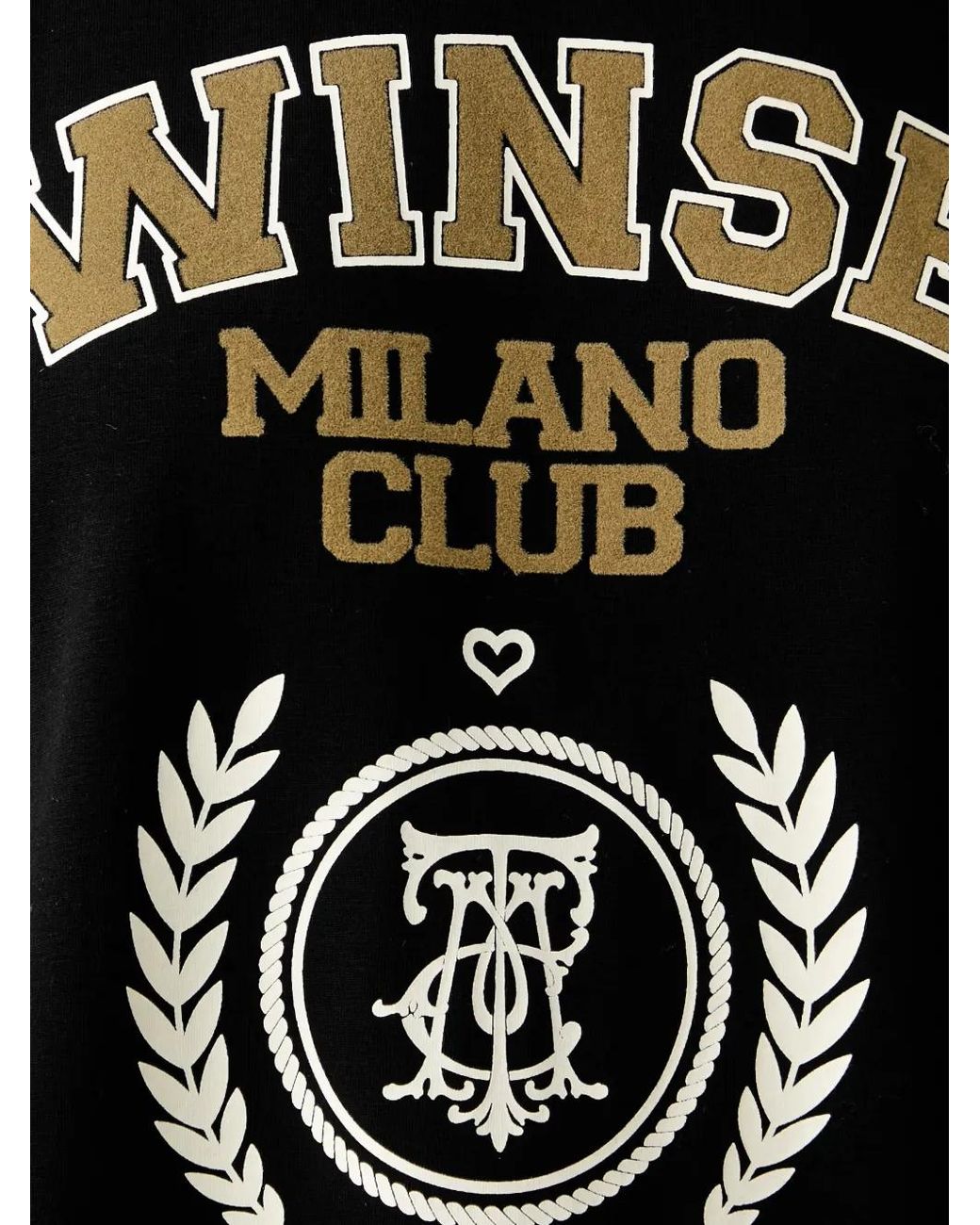 Twinset Black Logo-Print Cotton T-Shirt