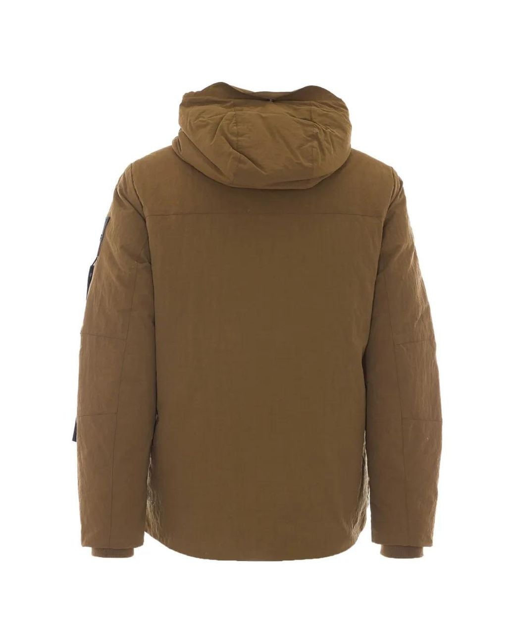 OUTHERE Brown Hooded Logo-Patch Jacket for men
