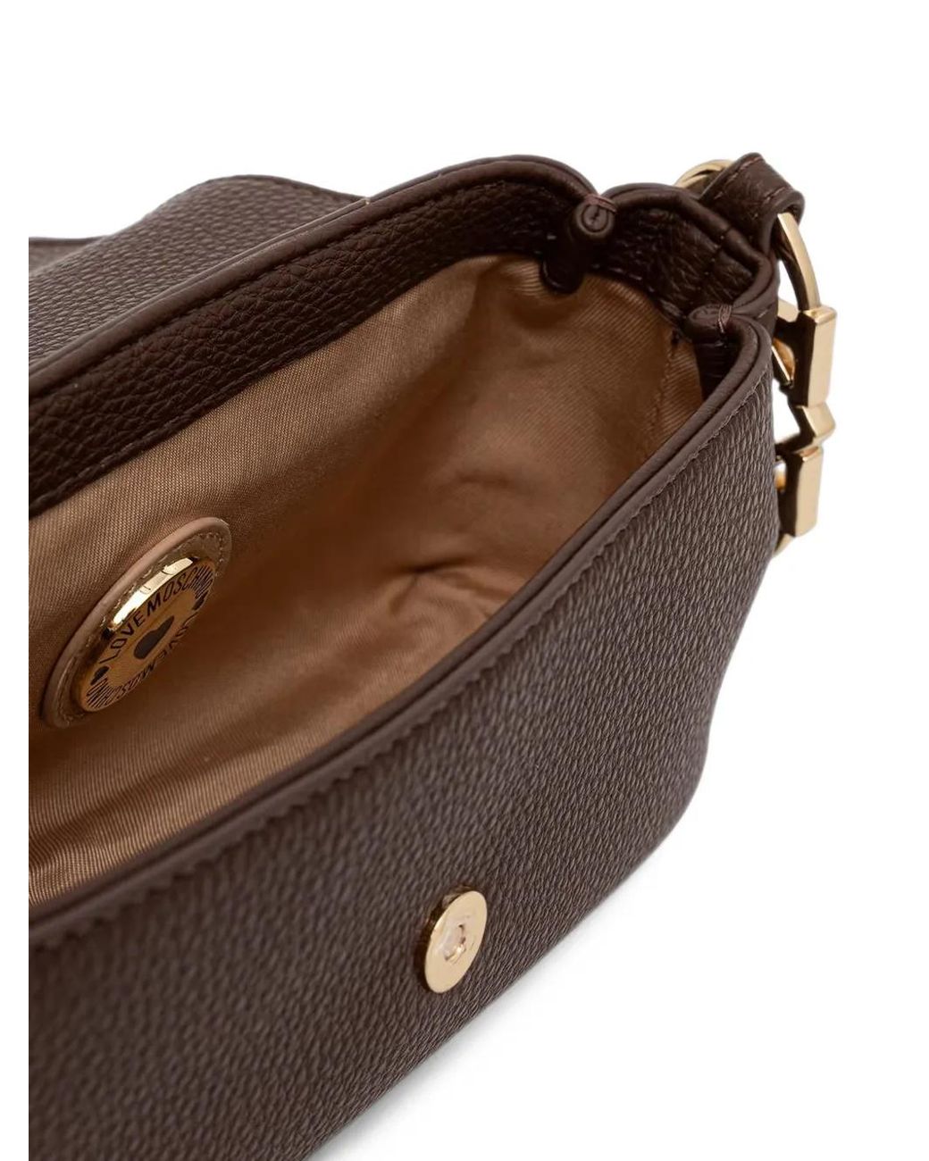 Love Moschino Brown Logo-Lettering Cross Body Bag