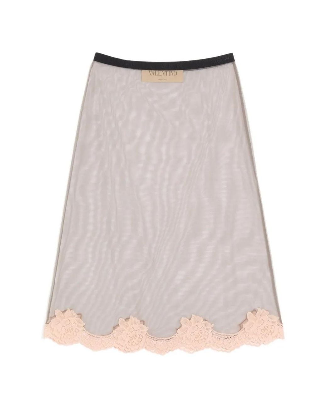 Valentino Garavani Gray Tulle Midi Skirt