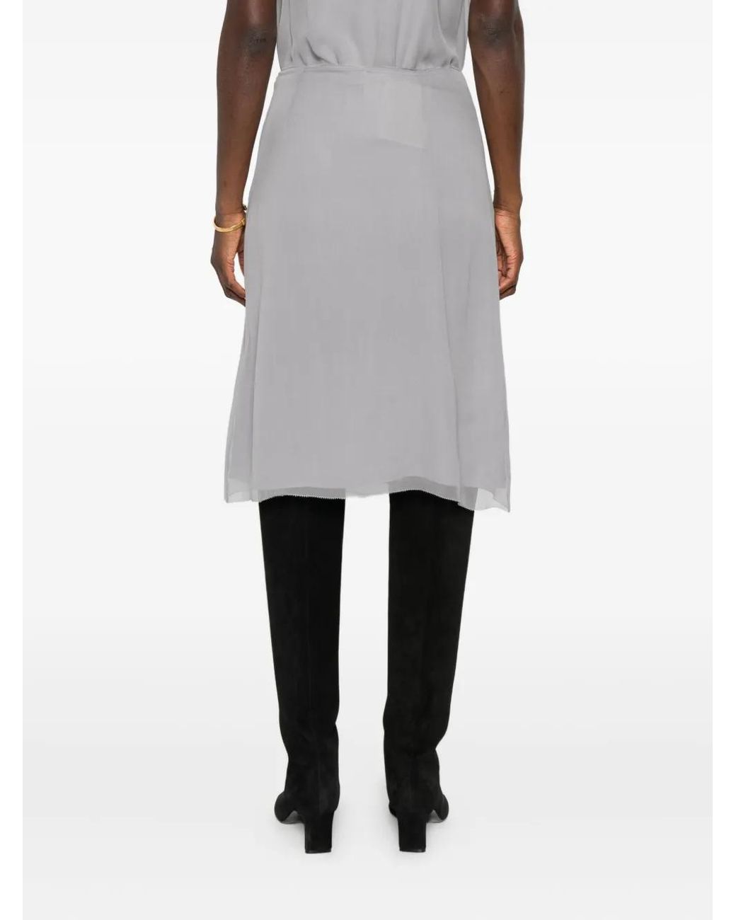 Totême Gray Slip Mini Skirt