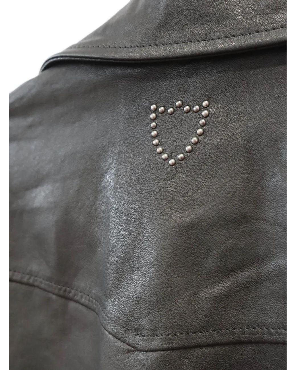 HTC Black Axel Stud-Embellished Leather Biker Jacket