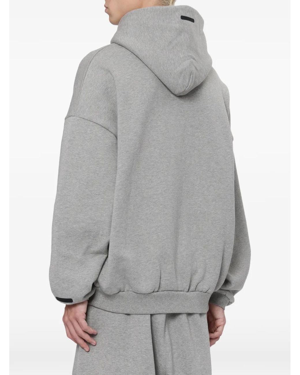 Fear Of God Gray Logo-Embossed Hoodie for men
