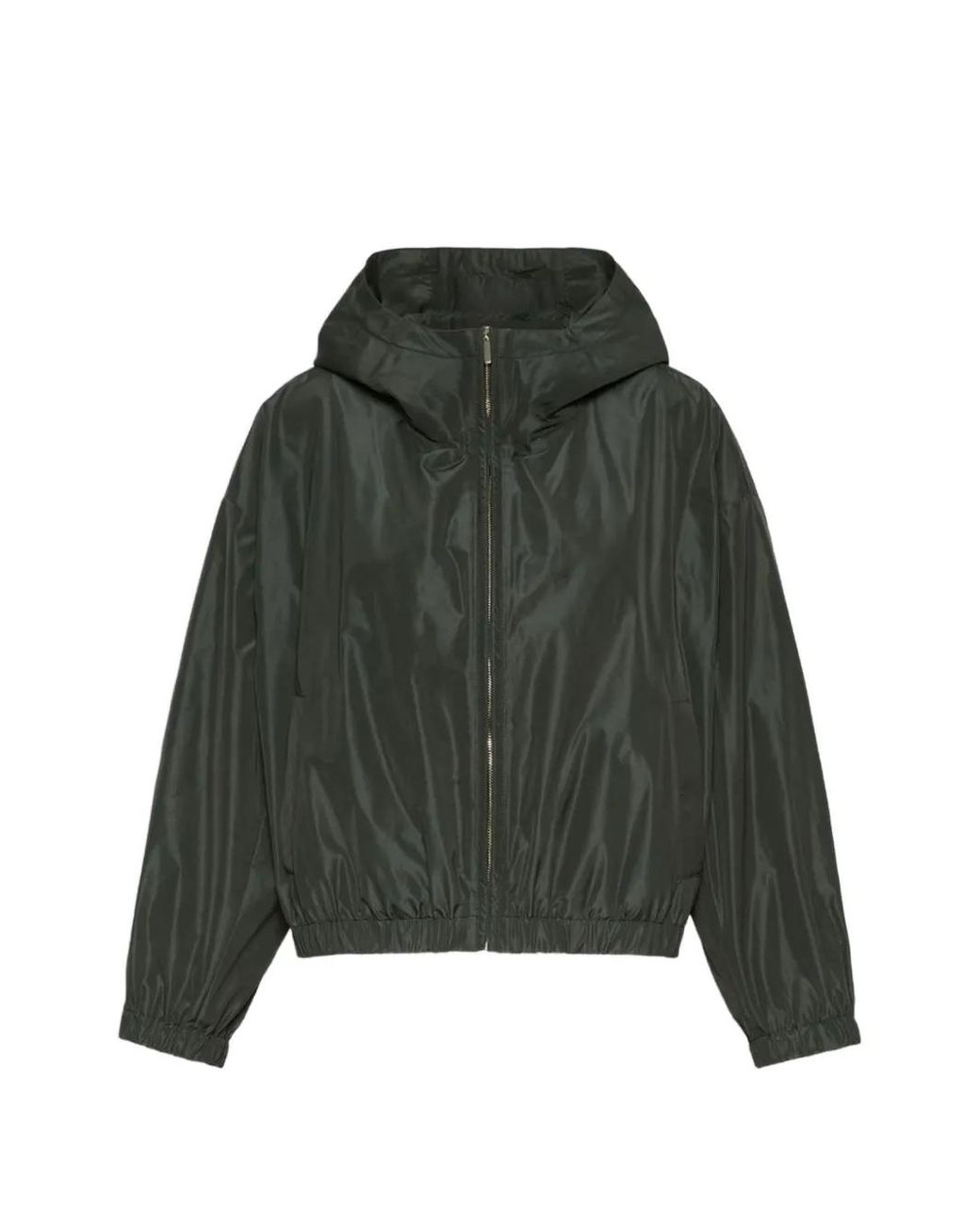 Max Mara Green Hooded Zip-Up Jacket